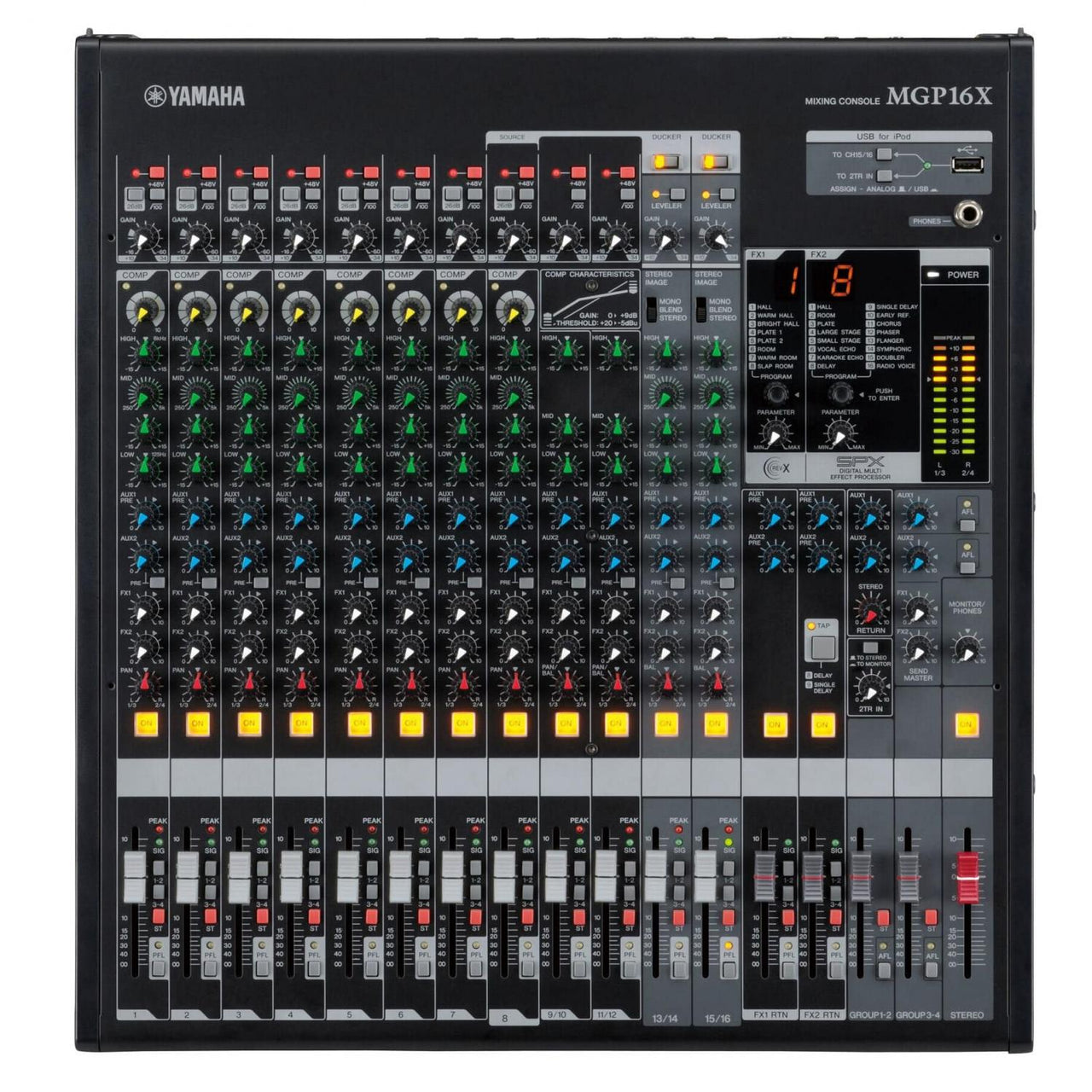 Mezcladora Yamaha Mgp16x 16 Canales Efectos Digitales Y Conexion Usb