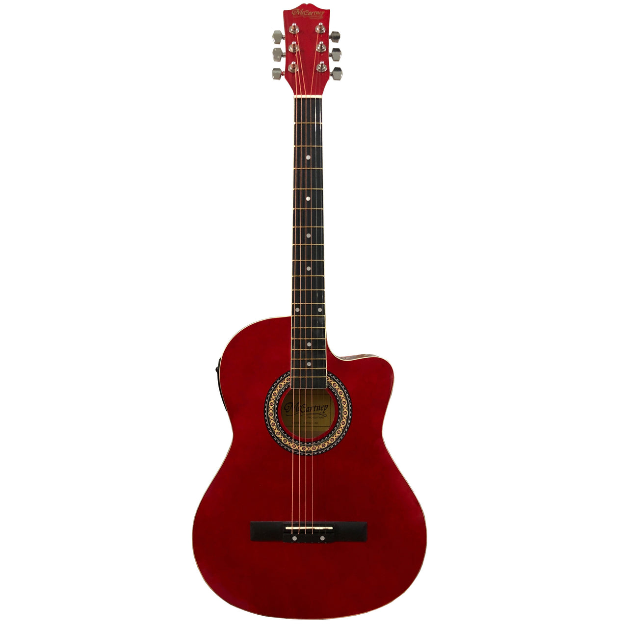 Guitarra Electroacustica Mc Cartney Cg-851-eq-rd Cuerdas De Acero Rojo