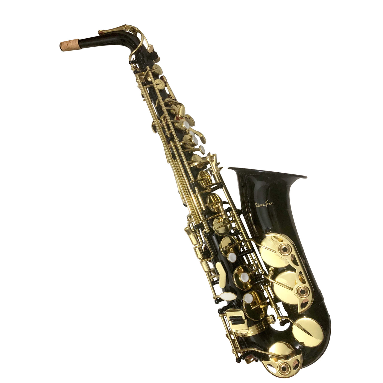 Sax Alto Silvertone Slsx019 Negro Llaves Doradas