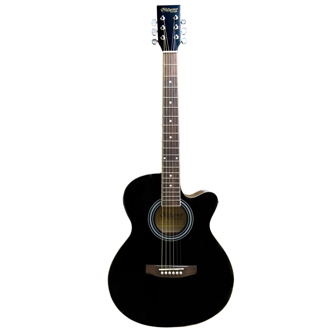 Guitarra Electroacustica Mc Cartney Fg228c-eq-40bk Negro Con Accesorios