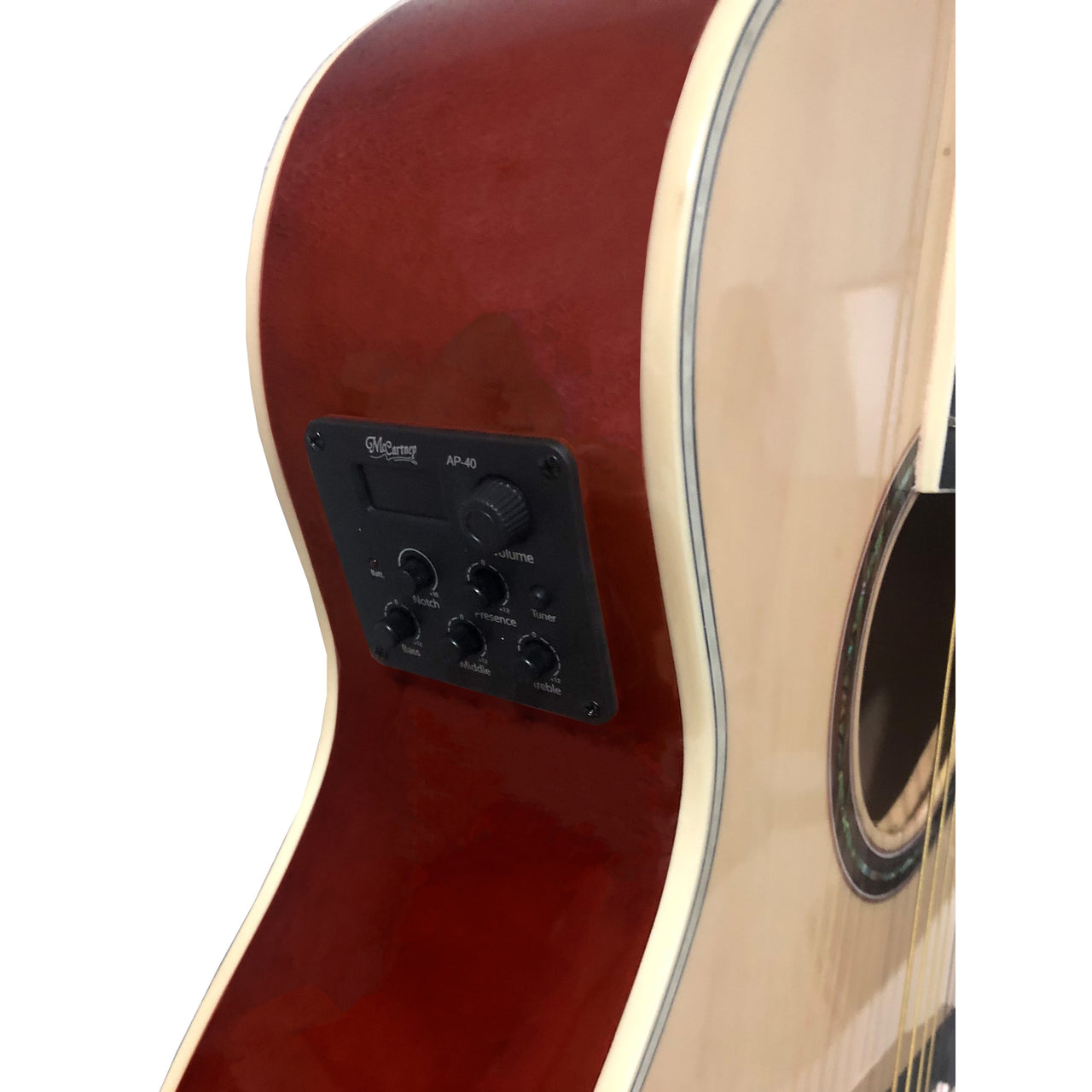 Guitarra Electroacustica Mc Cartney Qag40eq-nt-gs Natural  Con Corte