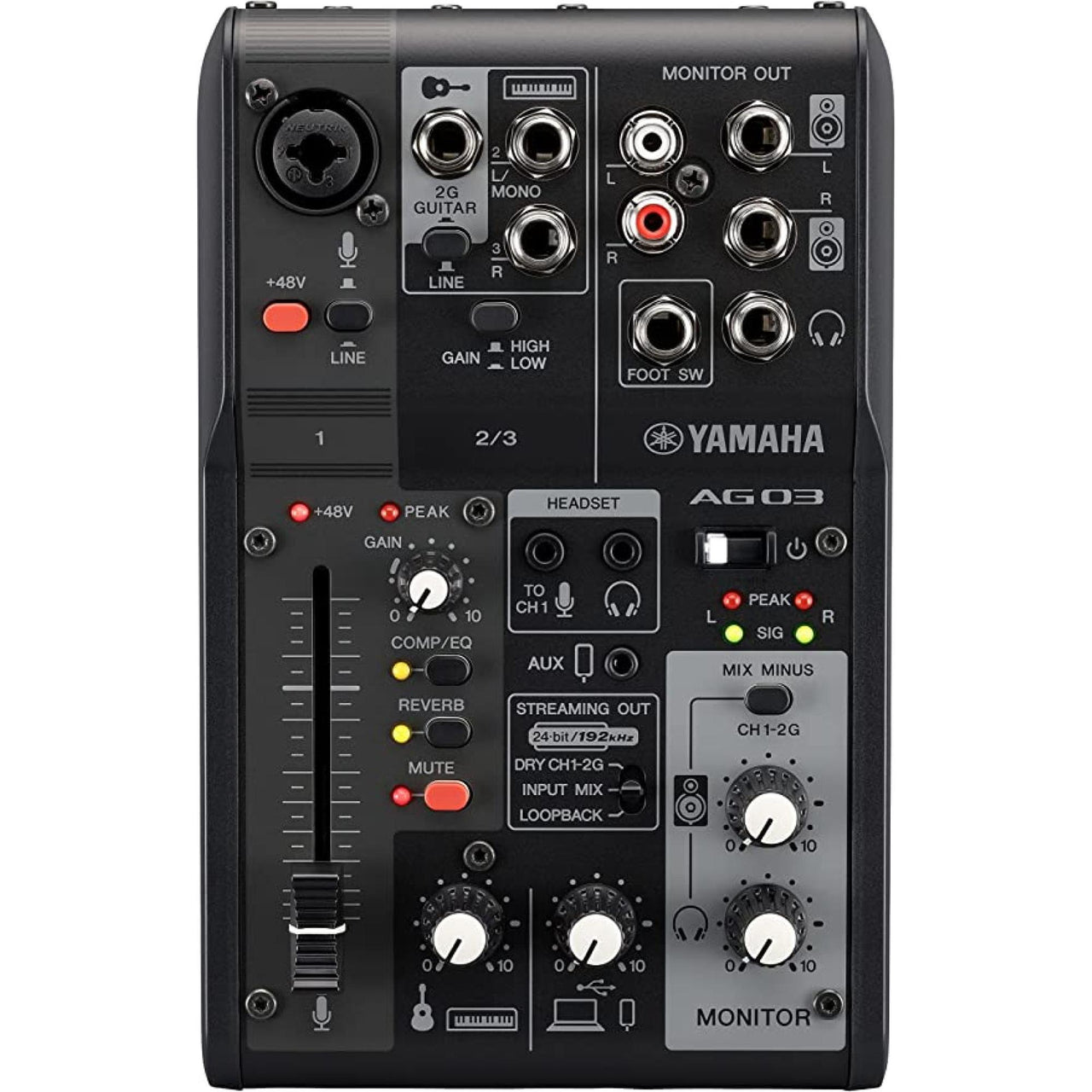 Paquete Yamaha Ag03mk2b-lspk Para Live Streaming